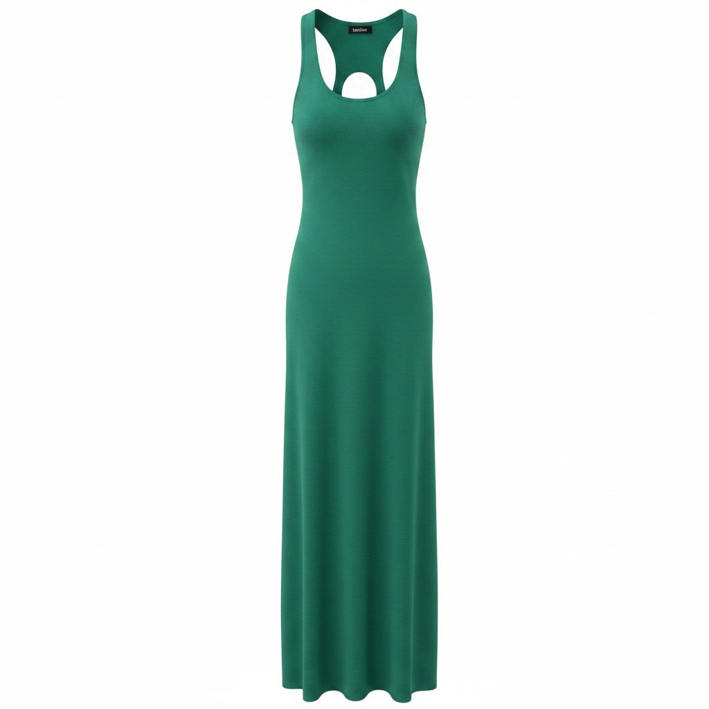 Bebe Maxi Dress Green Sleeveless Side Slits Bodycon Solid Womens Xs